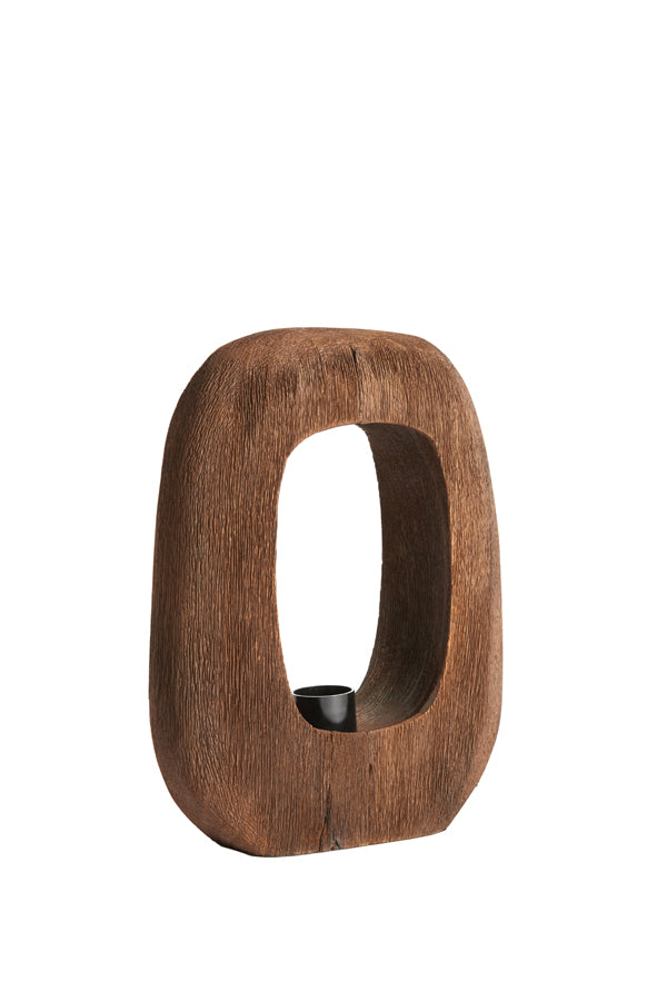 Light &amp; Living - Lampe de table 'Kelafo' (Taille M, Bois, Marron Chocolat)