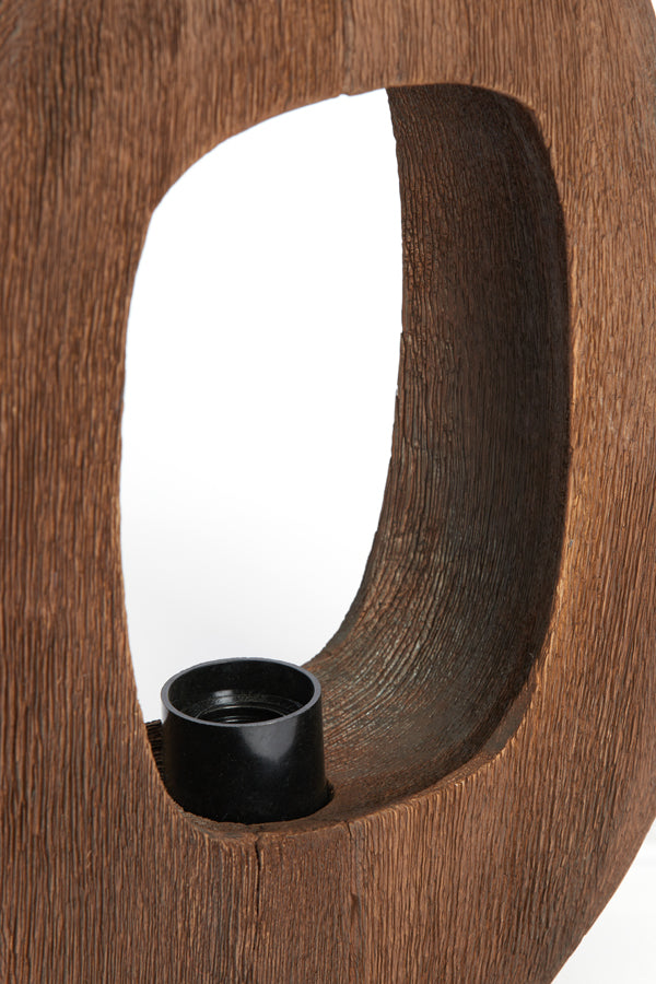 Light &amp; Living - Lampe de table 'Kelafo' (Taille M, Bois, Marron Chocolat)