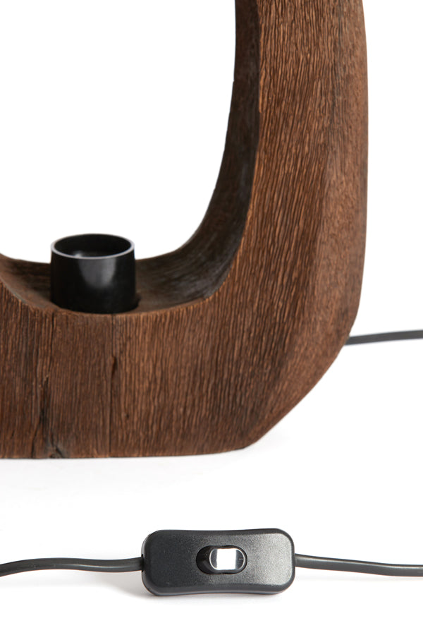 Light &amp; Living - Lampe de table 'Kelafo' (Taille M, Bois, Marron Chocolat)