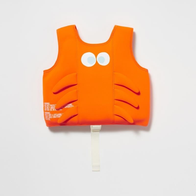 Sunnylife - Zwemvest voor kinderen 'Sonny the Sea Creature' (Neon Orange, 1-2 jaar)