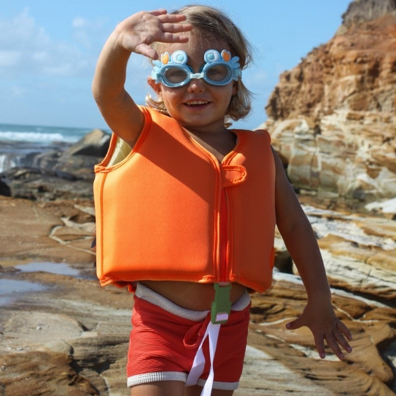 Gilet de sauvetage enfants Swimtime Sonny la créature marine orange fluo 1-2 ans
