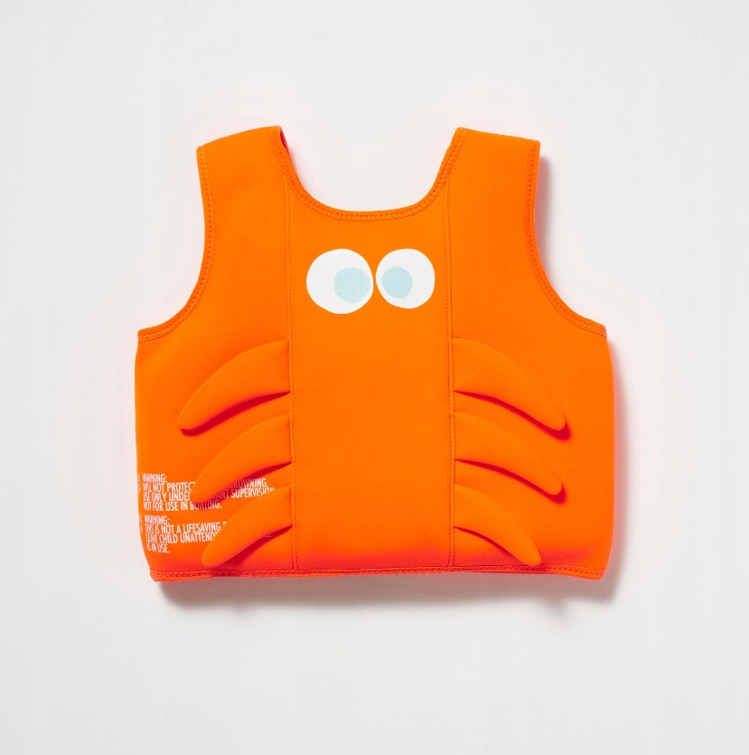 Sunnylife - Zwemvest voor kinderen 'Sonny the Sea Creature' (Neon Orange, 3-6 jaar)