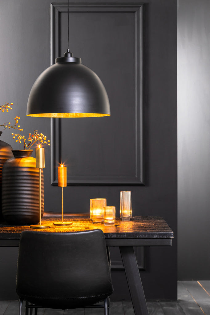 Light &amp; Living - Lampe suspendue 'Kylie' (Noir &amp; Or)