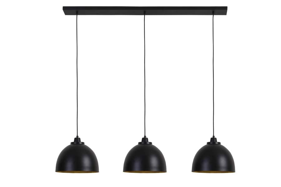 Light & Living - Hanglamp 'Kylie' (3 stuks, Matzwart & Goud)