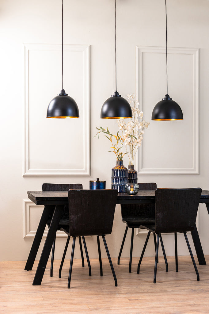 Light & Living - Hanglamp 'Kylie' (3 stuks, Matzwart & Goud)