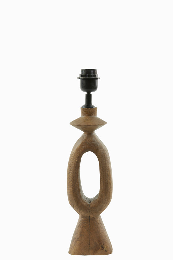 Light &amp; Living - Pied de lampe 'Django' (45cm de haut, Bois, Marron mat)