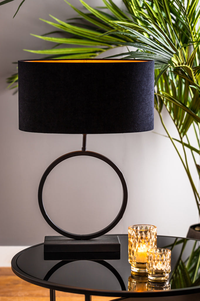 Light &amp; Living - Pied de lampe 'Liva' (42cm de haut, Noir mat)