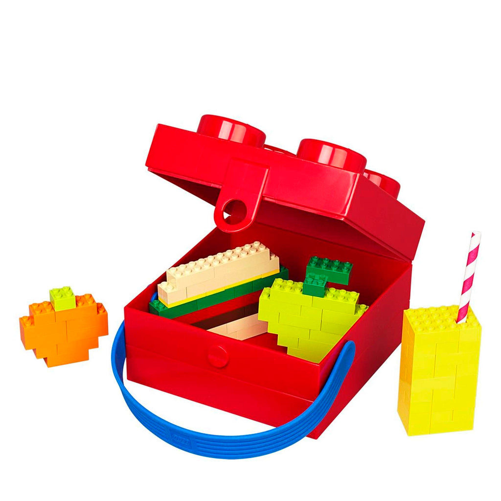 Lego - Lunchbox 'Brick 4' (Met handvat, Rood)