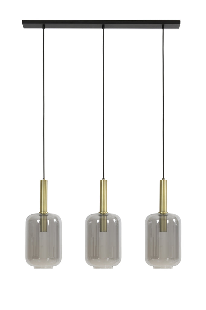 Light &amp; Living - Lampe suspendue 'Lekar' (3 pièces, verre, Bronze Antique)