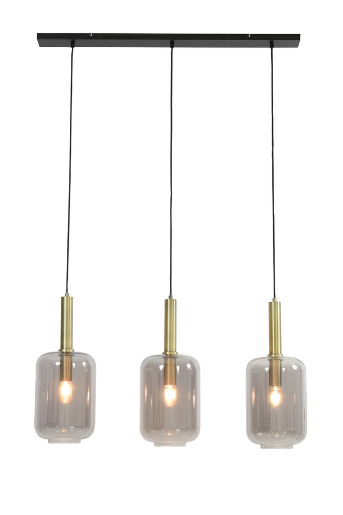 Light & Living - Hanglamp 'Lekar' (3 stuks, glas, Antique Bronze)