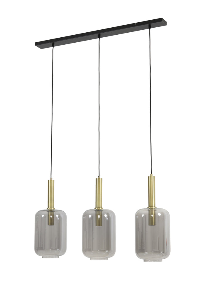 Light &amp; Living - Lampe suspendue 'Lekar' (3 pièces, verre, Bronze Antique)