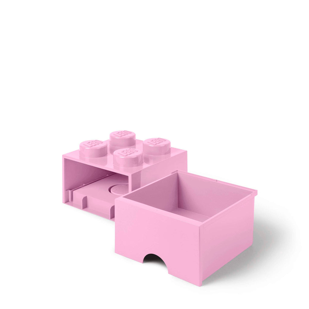 Lego - Boîte de rangement 'Brick 4' (Avec tiroir, Rose Clair)