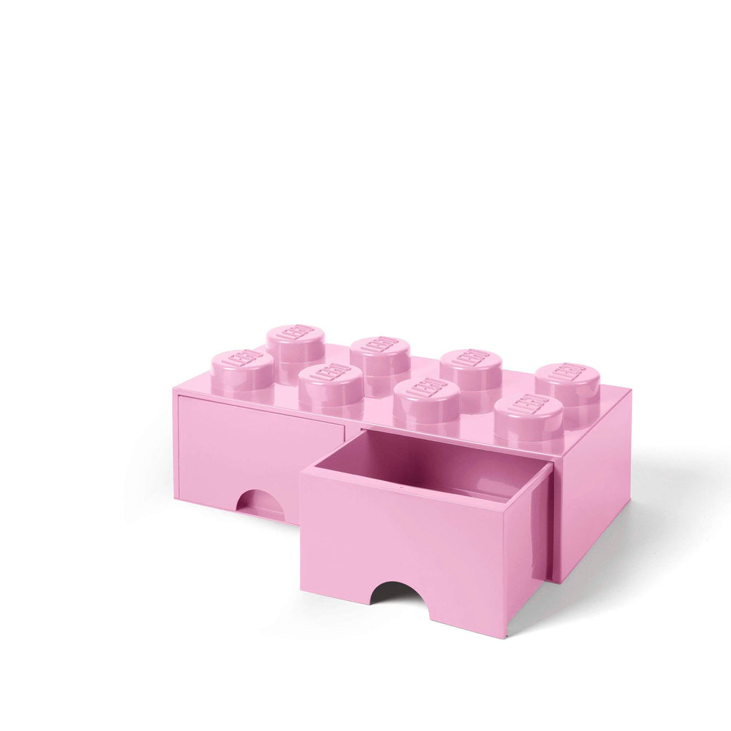 Lego - Opbergbox 'Brick 8' (Met twee lades, Lichtroze)