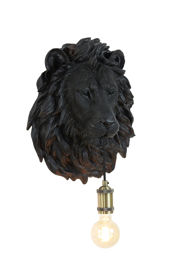 Light & Living - Wandlamp 'Lion' (Matzwart)