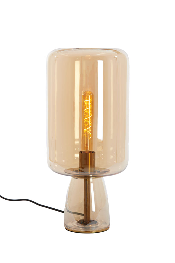 Light & Living - Tafellamp 'Lotta' (Maat L, Glas Amber & Gold)