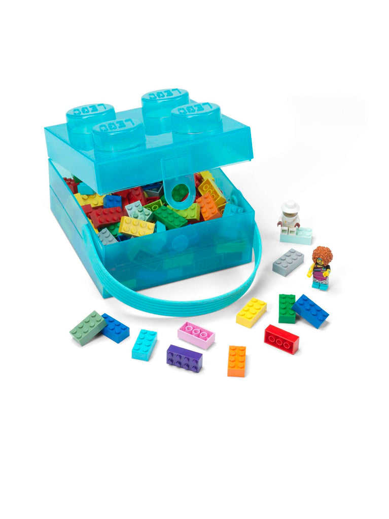 Lego - Lunchbox 'Brick 4' (Met handvat, Blauw)