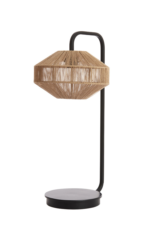 Light &amp; Living - Lampe de table 'Lyra' (Naturel &amp; Noir Mat)