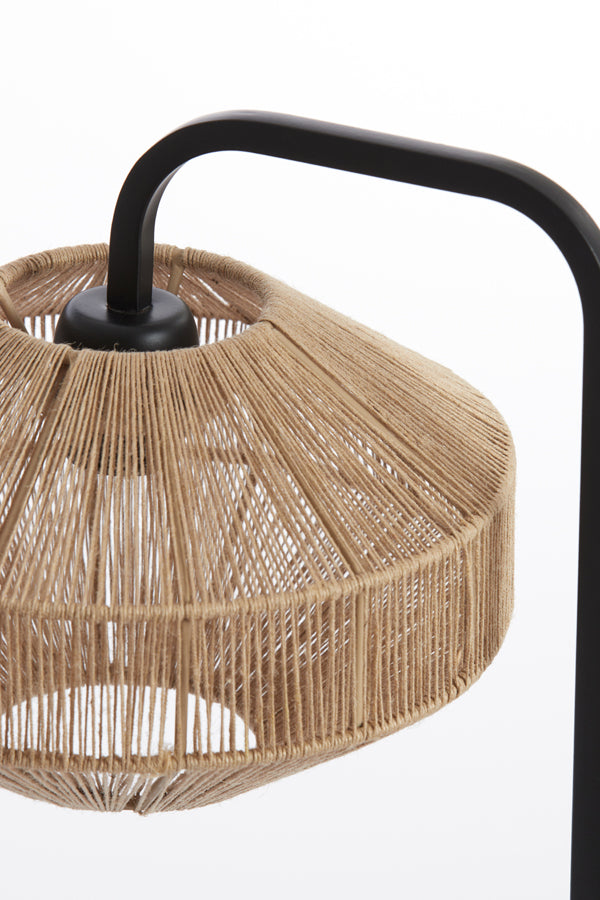 Light &amp; Living - Lampe de table 'Lyra' (Naturel &amp; Noir Mat)