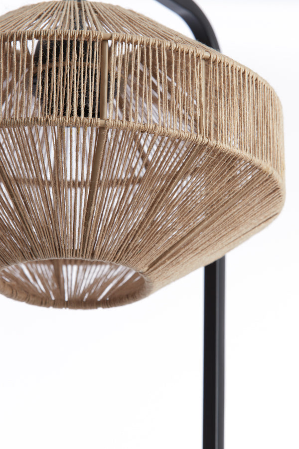 Light &amp; Living - Lampe de table 'Lyra' (Naturel &amp; Noir Mat)