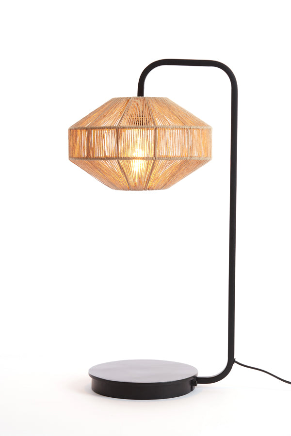 Light &amp; Living - Lampe de table 'Lyra' (Naturel &amp; Noir Mat)