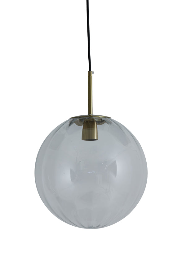 Light &amp; Living - Lampe suspendue 'Magdala' (Taille S, Verre, Transparent et Or)