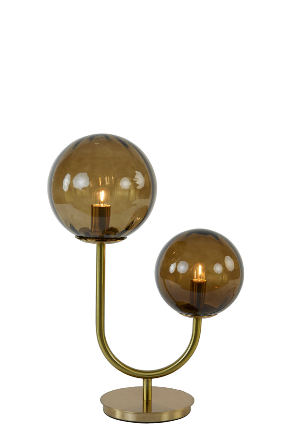 Light &amp; Living - Lampe de table 'Magdala' (2 lampes, Verre Marron &amp; Or)