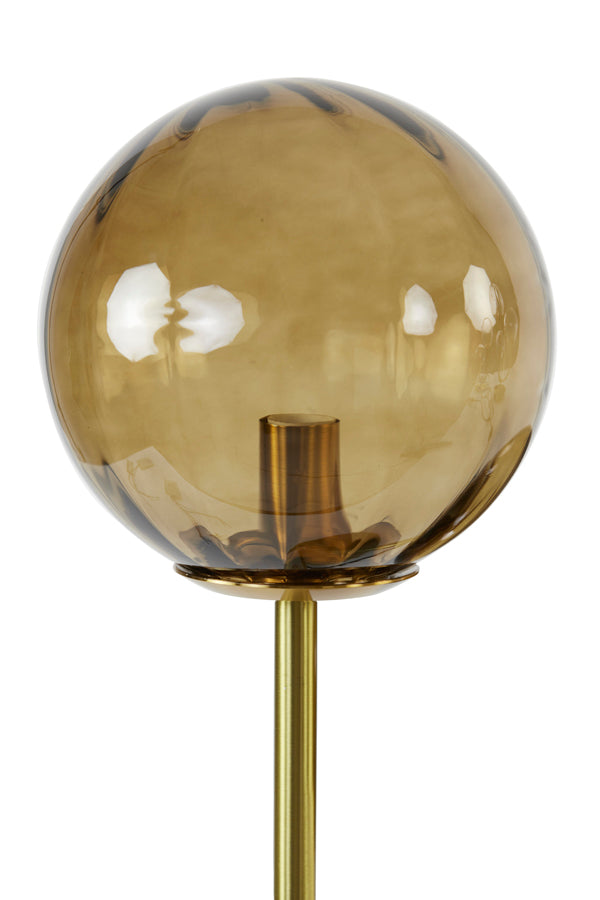 Light &amp; Living - Lampe de table 'Magdala' (2 lampes, Verre Marron &amp; Or)