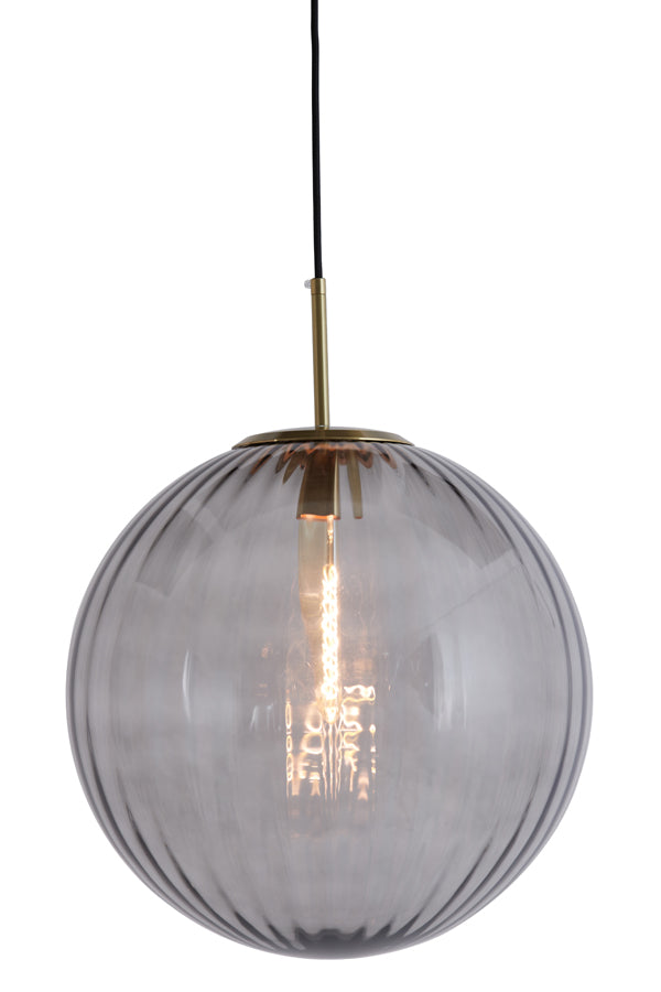 Light & Living - Hanglamp 'Magdala' (Maat L, Glas, Lichtgrijs & Goud)