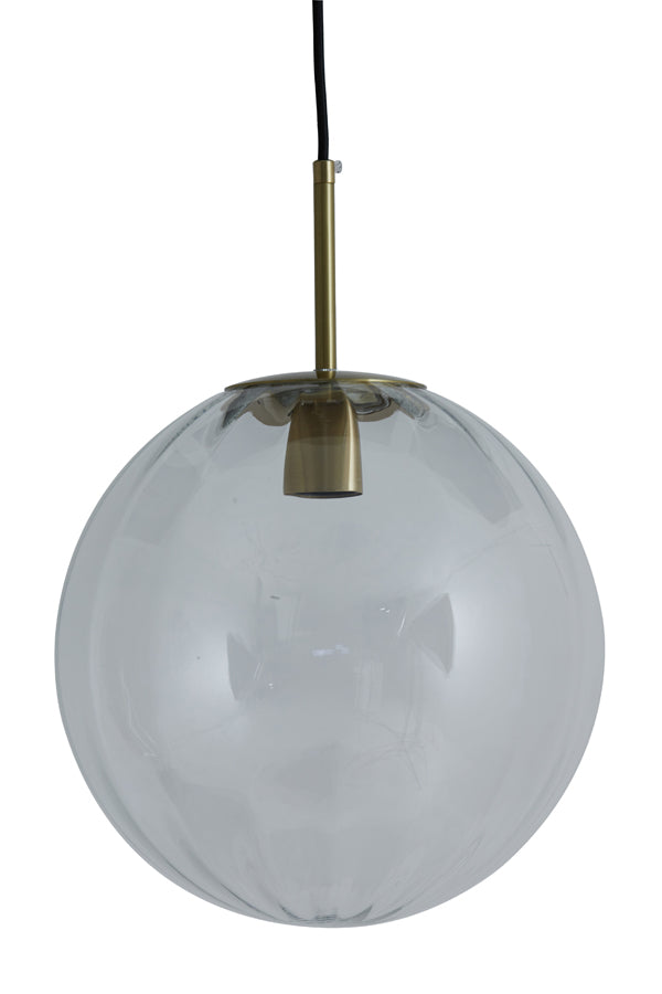 Light &amp; Living - Lampe suspendue 'Magdala' (Taille L, Verre, Transparent &amp; Or)