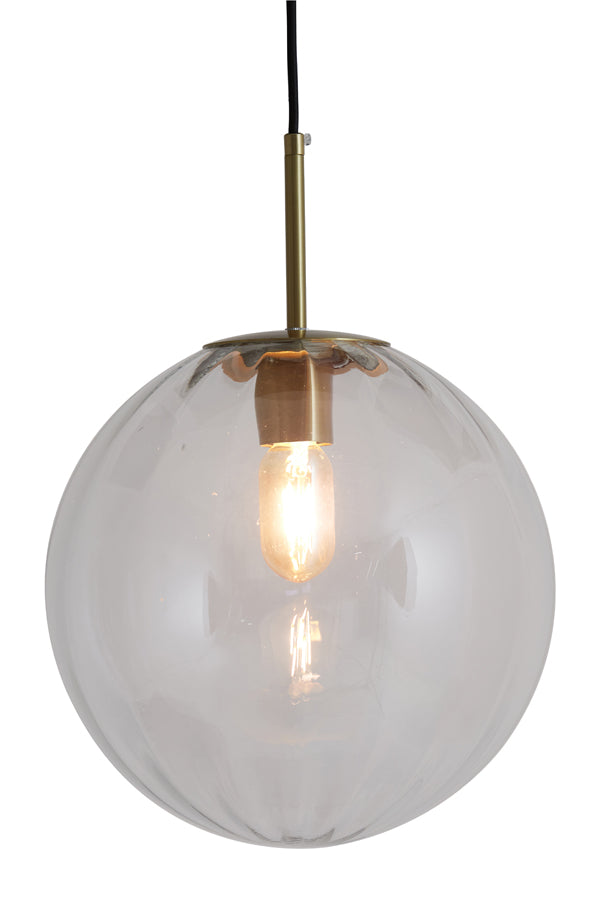 Light &amp; Living - Lampe suspendue 'Magdala' (Taille L, Verre, Transparent &amp; Or)