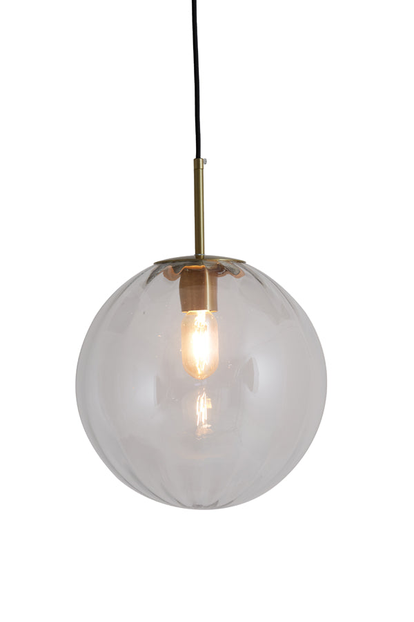 Light &amp; Living - Lampe suspendue 'Magdala' (Taille S, Verre, Transparent et Or)