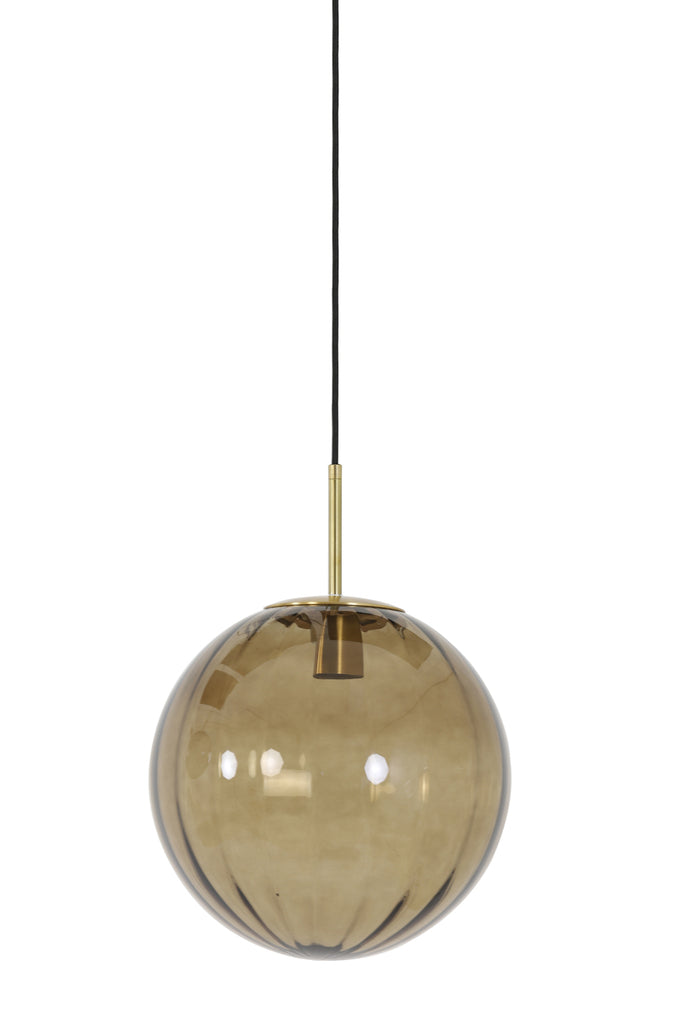 Light & Living - Hanglamp 'Magdala' (Maat S, Glas, Bruin & Goud)