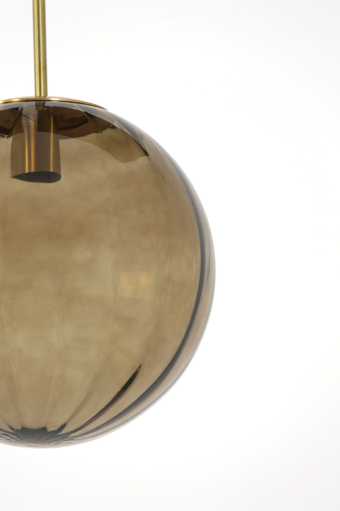 Light &amp; Living - Lampe suspendue 'Magdala' (Taille S, Verre, Marron &amp; Or)