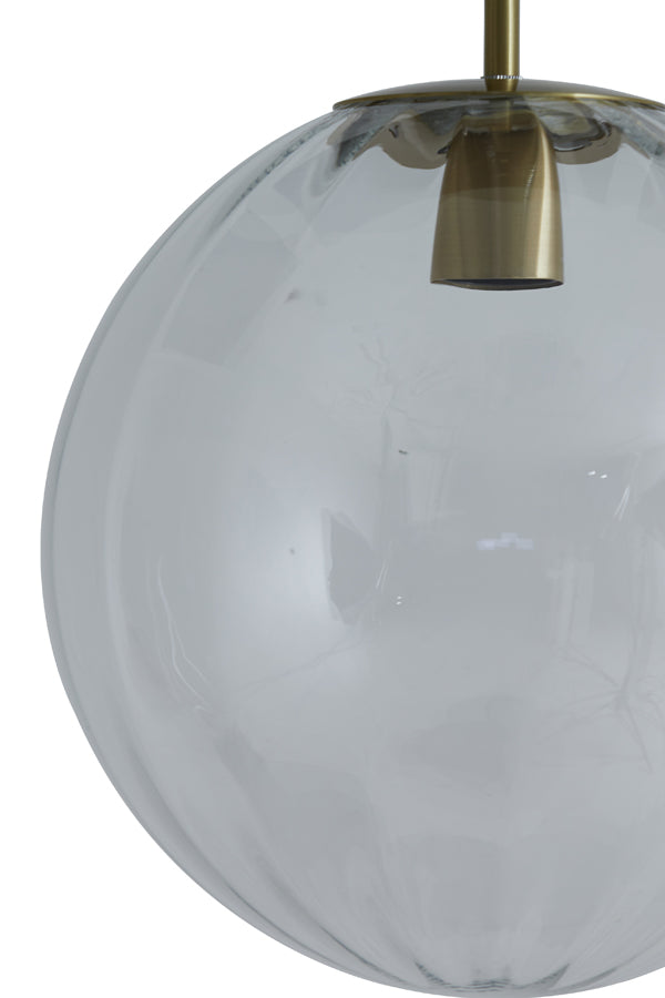 Light &amp; Living - Lampe suspendue 'Magdala' (Taille S, Verre, Transparent et Or)