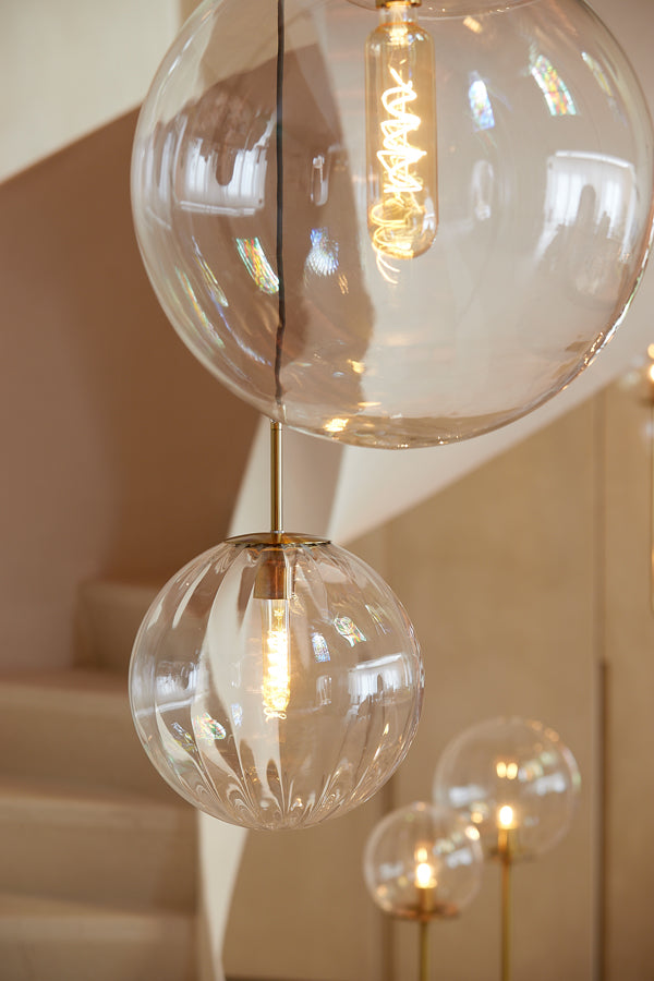 Light &amp; Living - Lampe suspendue 'Magdala' (Taille S, Verre, Transparent et Or)