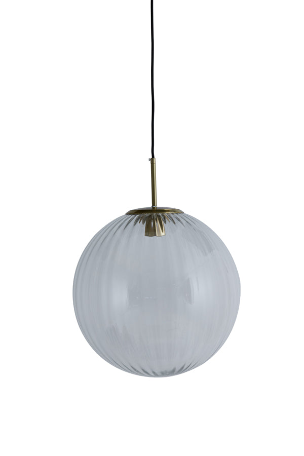 Light &amp; Living - Lampe suspendue 'Magdala' (Taille M, Verre, Gris Clair &amp; Or)