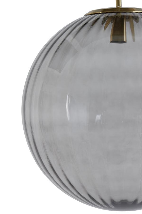 Light &amp; Living - Lampe suspendue 'Magdala' (Taille M, Verre, Gris Clair &amp; Or)