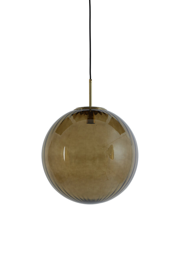 Light &amp; Living - Lampe suspendue 'Magdala' (Taille M, Verre, Marron &amp; Or)