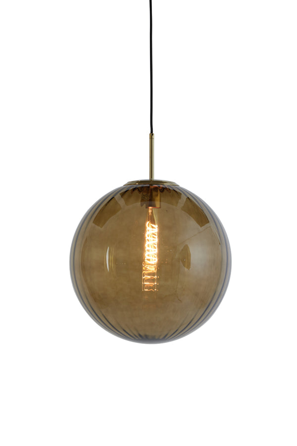 Light &amp; Living - Lampe suspendue 'Magdala' (Taille M, Verre, Marron &amp; Or)