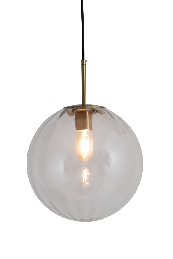 Light &amp; Living - Lampe suspendue 'Magdala' (Taille M, Verre, Transparent et Or)