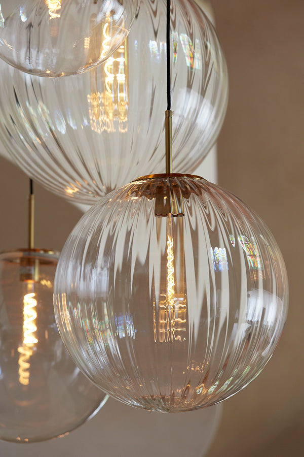 Light &amp; Living - Lampe suspendue 'Magdala' (Taille M, Verre, Transparent et Or)