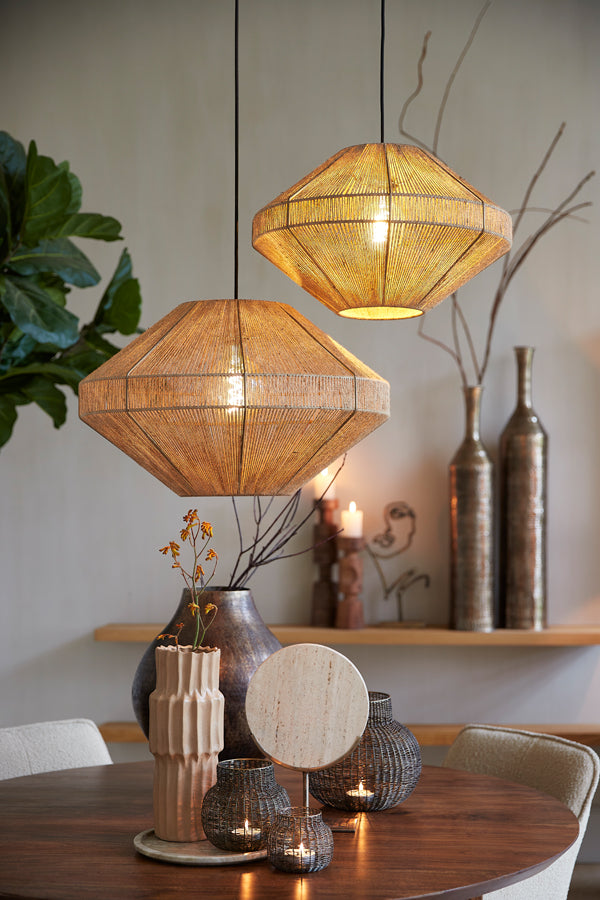 Light &amp; Living - Lampe suspendue 'Mallow' (Taille L, Jute, Naturel)