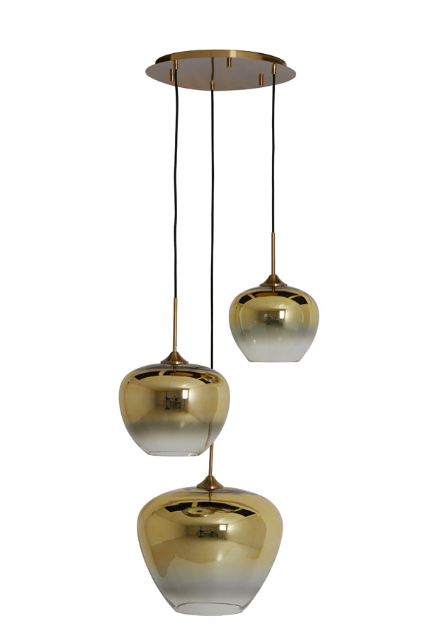 Light &amp; Living - Lampe suspendue 'Mayson' (3 pièces, verre, Gold &amp; Clear Gold)