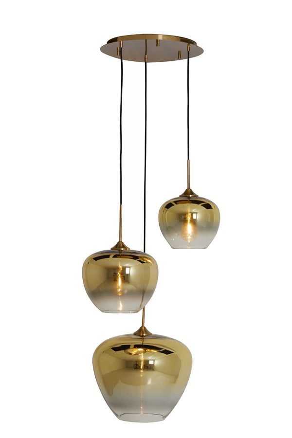 Light &amp; Living - Lampe suspendue 'Mayson' (3 pièces, verre, Gold &amp; Clear Gold)