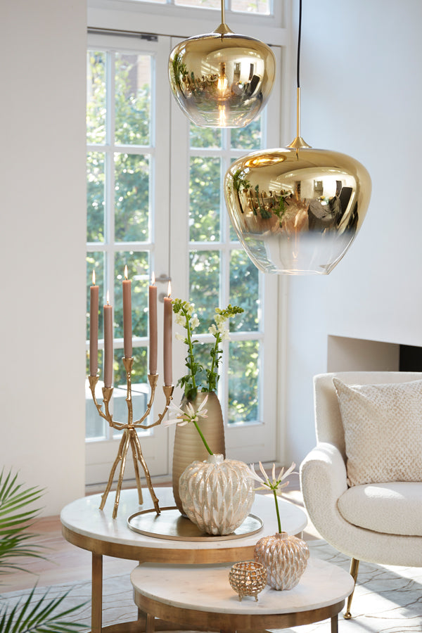 Light & Living - Hanglamp 'Mayson' (Maat M, Glass Gold Clear & Gold)