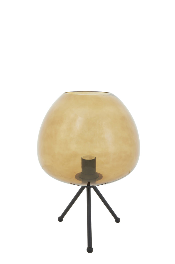 Light &amp; Living - Lampe de table 'Mayson' (Verre Marron &amp; Noir Mat)