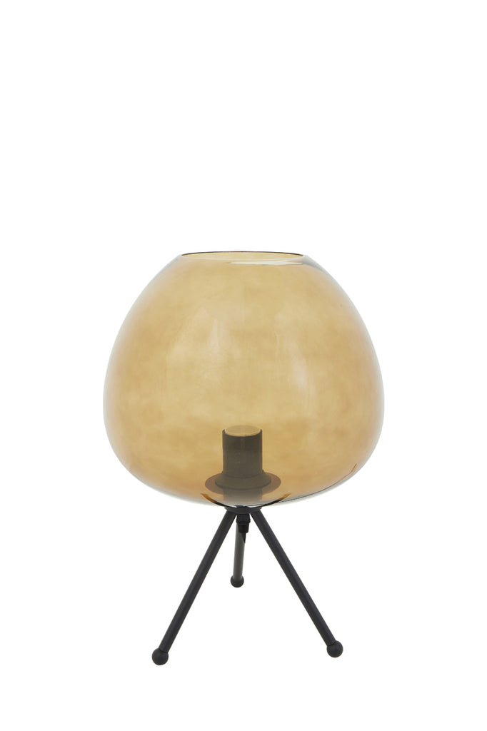 Light &amp; Living - Lampe de table 'Mayson' (Verre Marron &amp; Noir Mat)