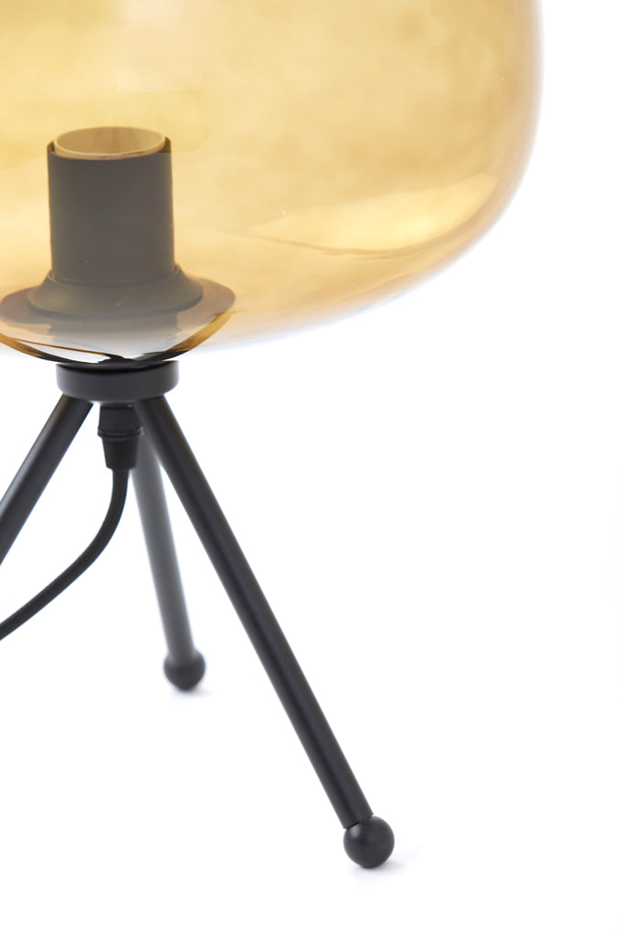 Light &amp; Living - Lampe de table 'Mayson' (Verre Marron &amp; Noir Mat)