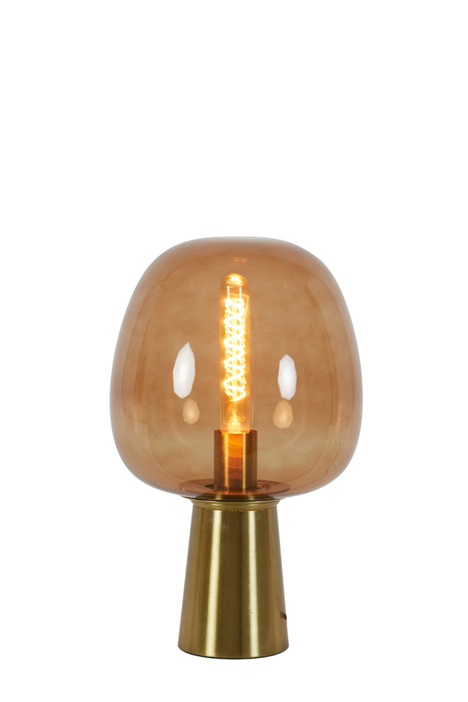 Light &amp; Living - Lampe de table 'Maysony' (Taille M, Verre Marron &amp; Bronze)