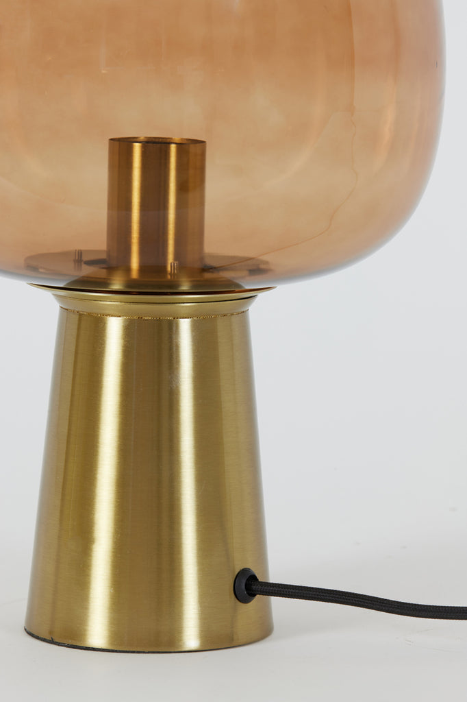 Light &amp; Living - Lampe de table 'Maysony' (Taille M, Verre Marron &amp; Bronze)